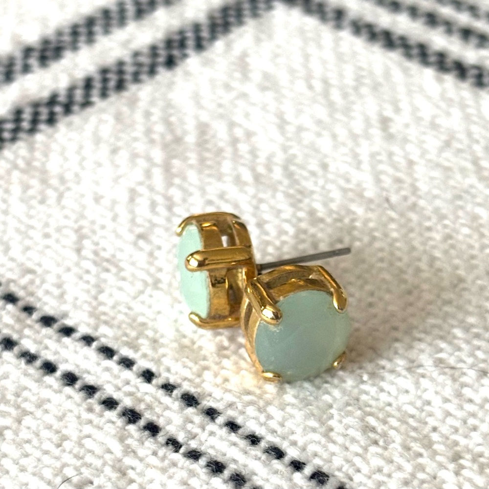 JCREW GOLD PLATED. Aqua Stud Earrings.